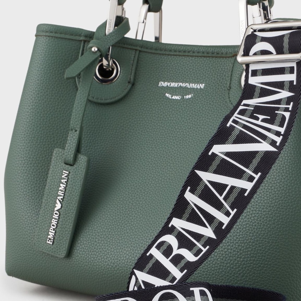 Emporio Armani, natural leather shopping bag